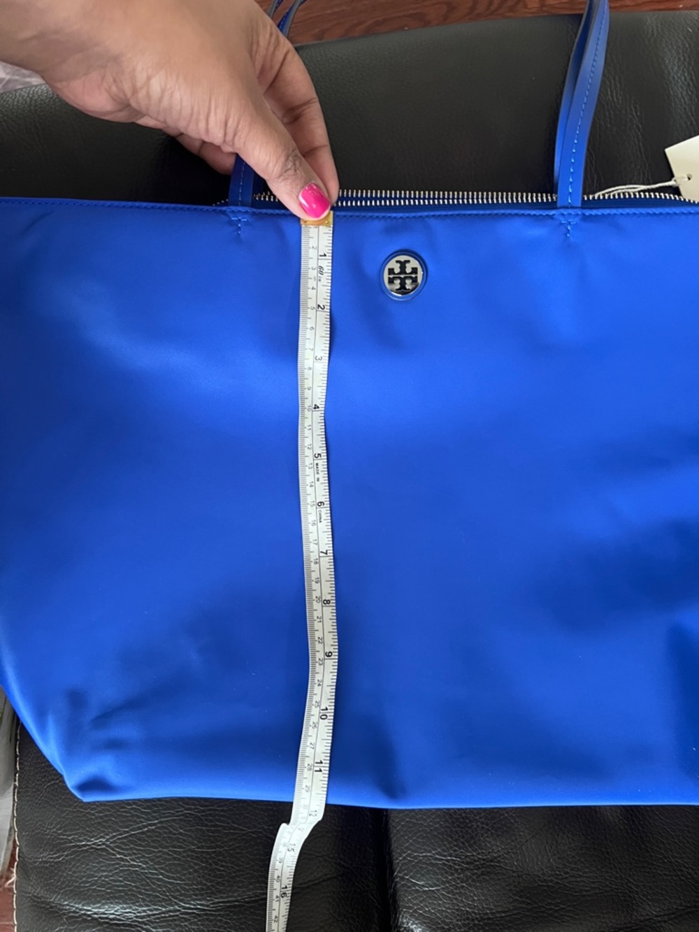TORY BURCH• Blue Nylon Tote Bag - Picture 9 of 12